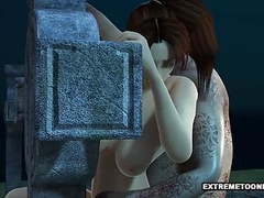 Kilo Sex presents: 3d babe fucked in a graveyard by a zombie