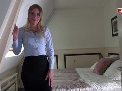 Kilo Sex presents: German female real estate agent secretary in pantyhose fuck