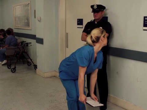 Kilo Sex presents: Nurse tara lynn fox drops on her knees to give a sloppy blowjob