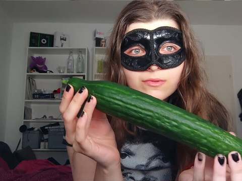 Kilo Sex presents: 18yo teen fucks huge cucumber!!!  small tits, shy teeny, perfect body  amateur teen