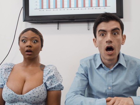 Kilo Sex presents: Interracial fucking in the office with naughty avery and zoe