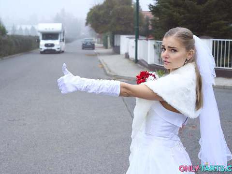 Kilo Sex presents: Shock content sexy bride fucks random van driver on marriage day