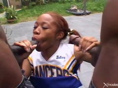 Kilo Sex presents: Sweet cheerleader double penetrated by black guys
