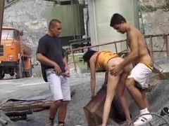 Kilo Sex presents: Girl on work site used by lots of guys