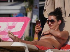 Kilo Sex presents: Topless amateur relaxes on a lounge chair