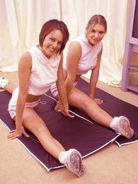 KiloSex presents: Two lesbian fitnessing horny hotties end up fucking hard
