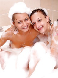 KiloSex presents: Naughty sexy young chicks taking a hot bubble bath together