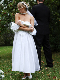 KiloSex presents: Blonde bride Hayley Marie Coppin gets naked on a lawn while taking her vows
