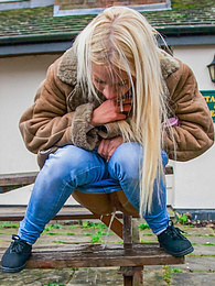 KiloSex presents: Blond hungarian cutie Kiara Lord strips and presents her amazing boobs and ass outdoors