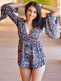 KiloSex presents: Sultry women Saraya and her girlfriend caressing each other outside