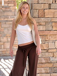 KiloSex presents: Light-Haired american cutie Summer Solstice removes her clothes and toys her twat
